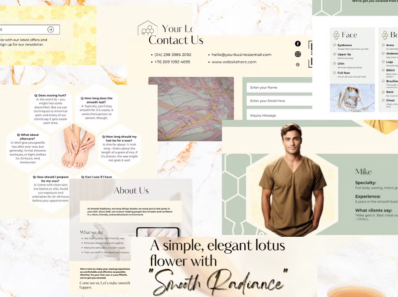 WAXING CANVA WEBSITE TEMPLATE